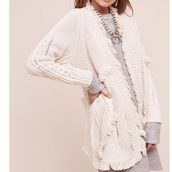 Anthropologie Rosie Neira Rima Fringed Cardigan - Picture 9 of 9